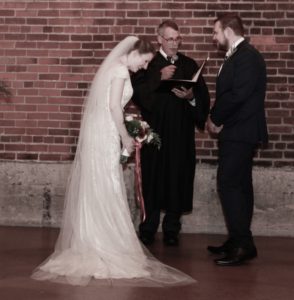 bride saying wedding vows