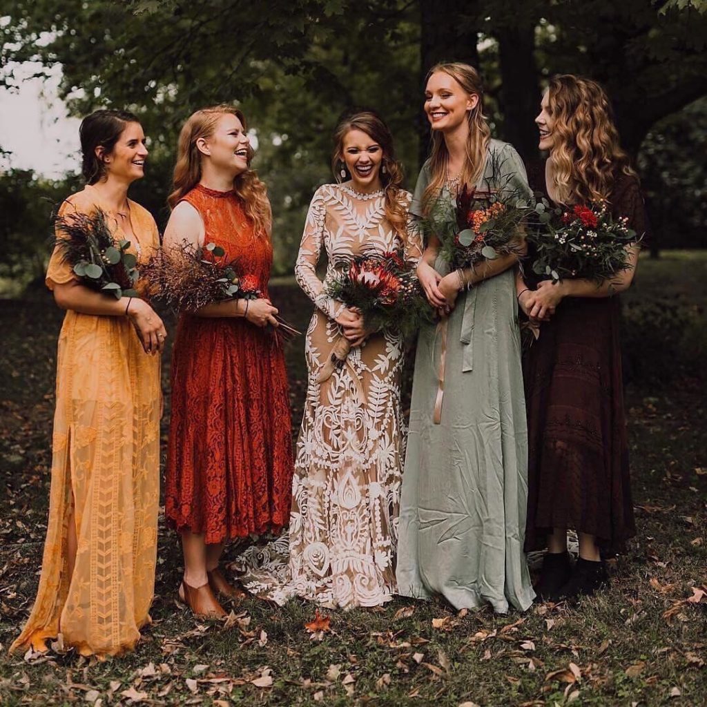 outfitting your bridesmaids in different colored dresses june 2020 post