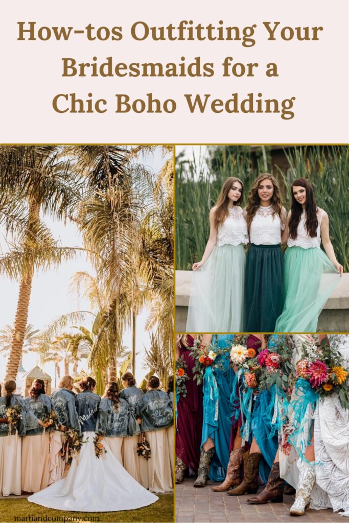 Pinterest graphic of boho bridesmaid outfits