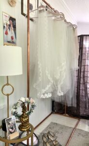 bridal veils in a bridal shop