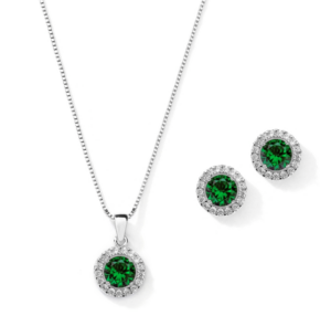emerald green necklace & earring set