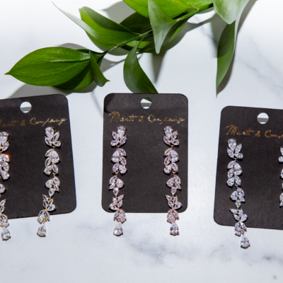 picture of 3 pairs of dangle rhinestone earrings