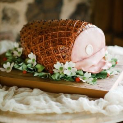 photo of grooms wedding cake, a ham