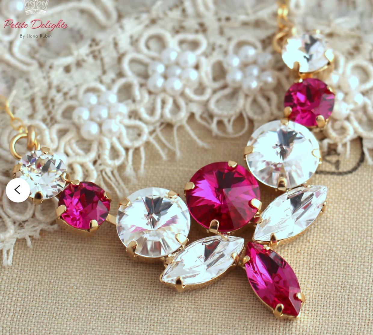 magenta and crystal necklace