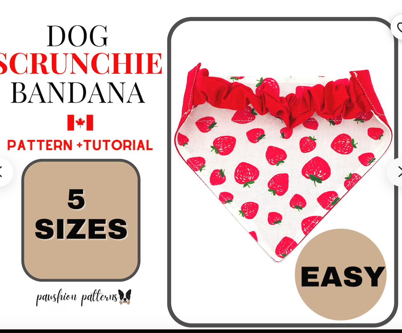 dog scrunchies pattern