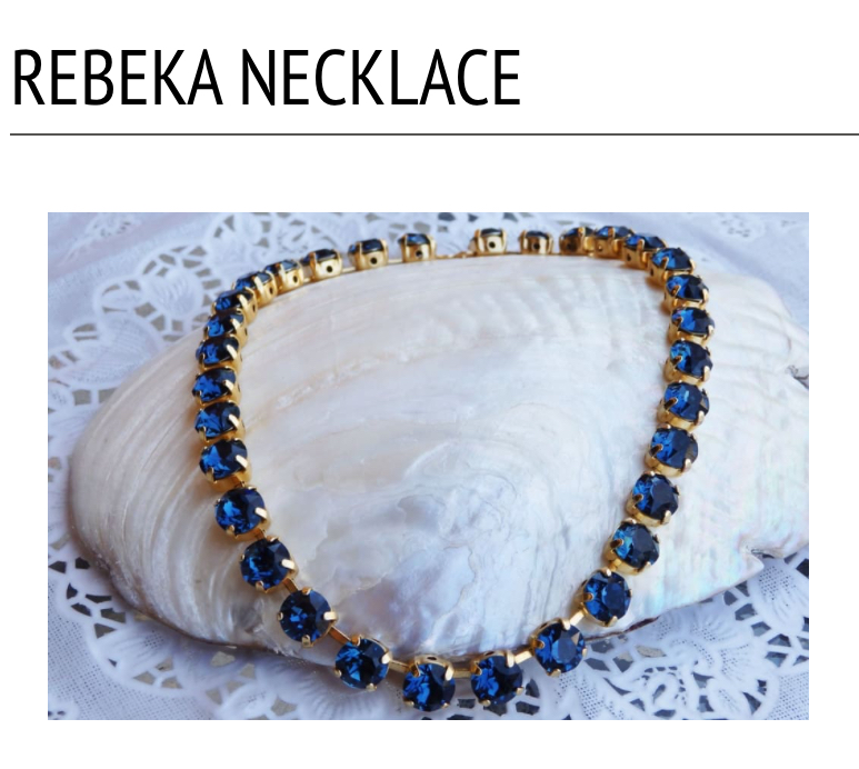 Navy rhinestone jewelry from Rebeka
