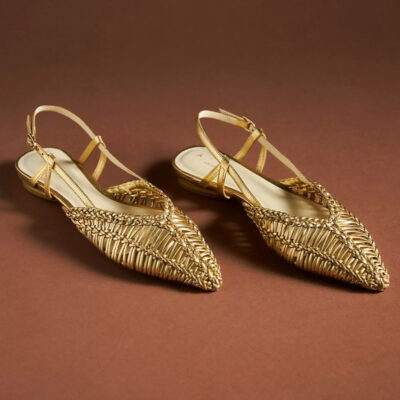 Gold sling back flats from Anthrpologie